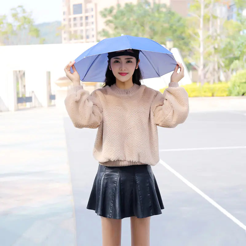 Double-Layer Waterproof Fishing Umbrella Hat for Outdoors