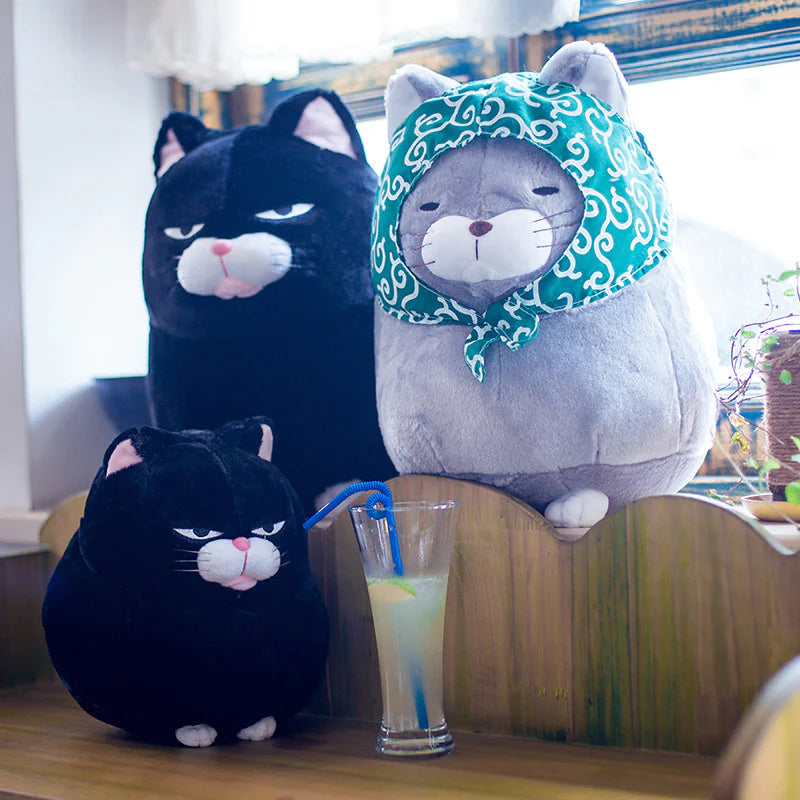 Plush Toy Cat - Fortune Cat with Mustache Design