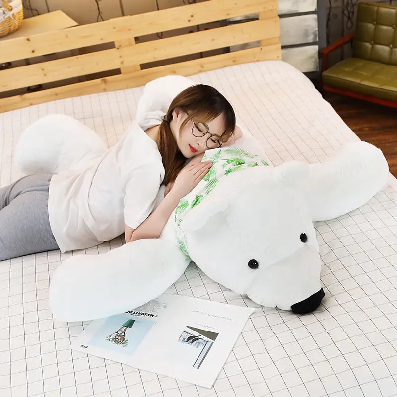 Cute Plush Arctic Bear Toy and Pillow for Sleeping