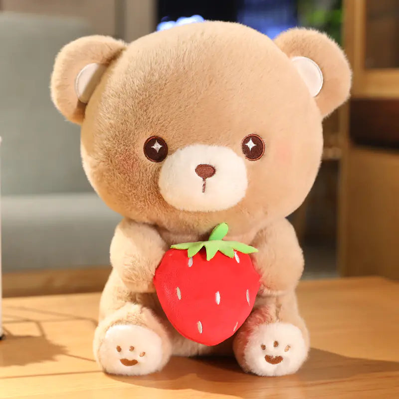 Strawberry Bear Plush Toy Pillow for Kids' Gifts