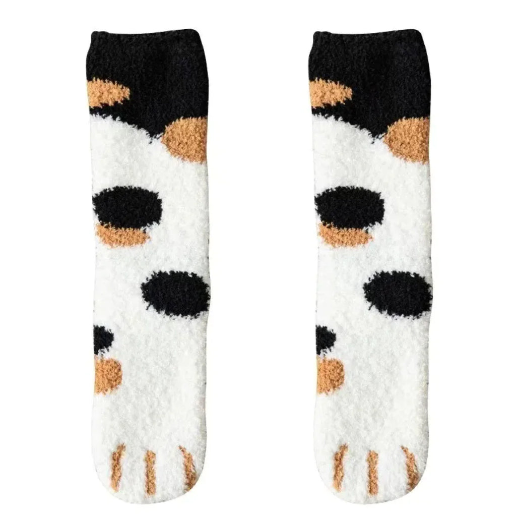 Calcetines polares con diseño de pata de gato