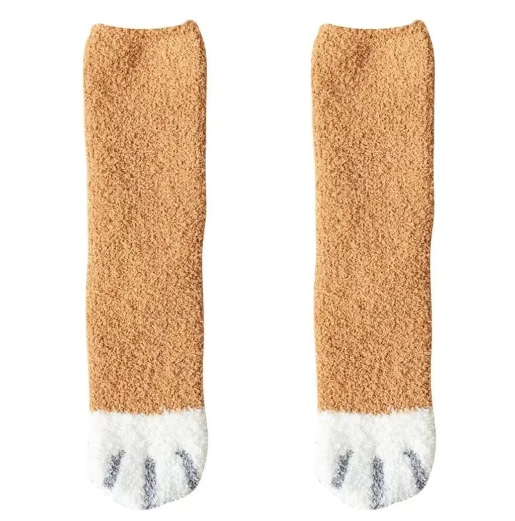 Calcetines polares con diseño de pata de gato