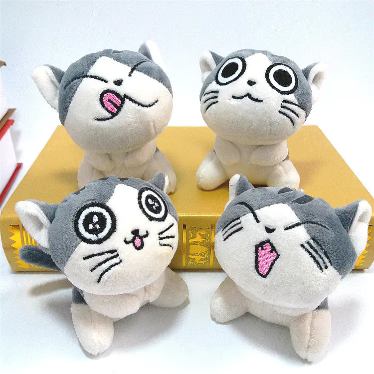 Plush Cat Keychain Doll for Girls (Cheese Cat Pendant)