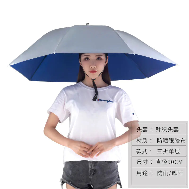 Double-Layer Waterproof Fishing Umbrella Hat for Outdoors