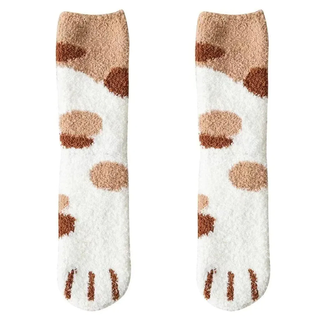 Calcetines polares con diseño de pata de gato