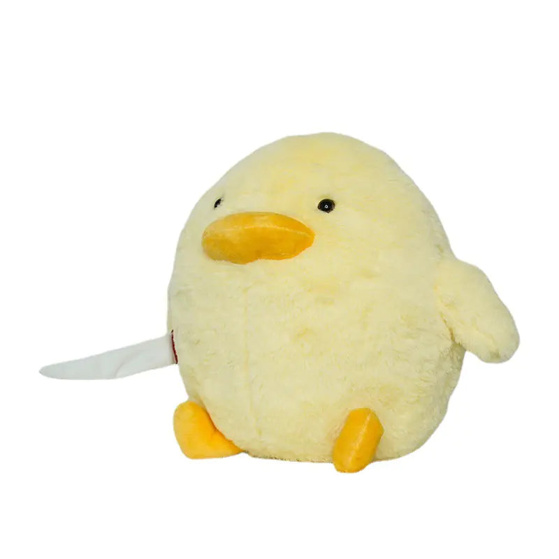 Plush Duck with Knife Toy - Cute Yellow Doll