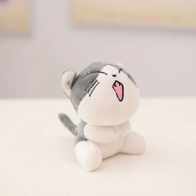 Plush Cat Keychain Doll for Girls (Cheese Cat Pendant)