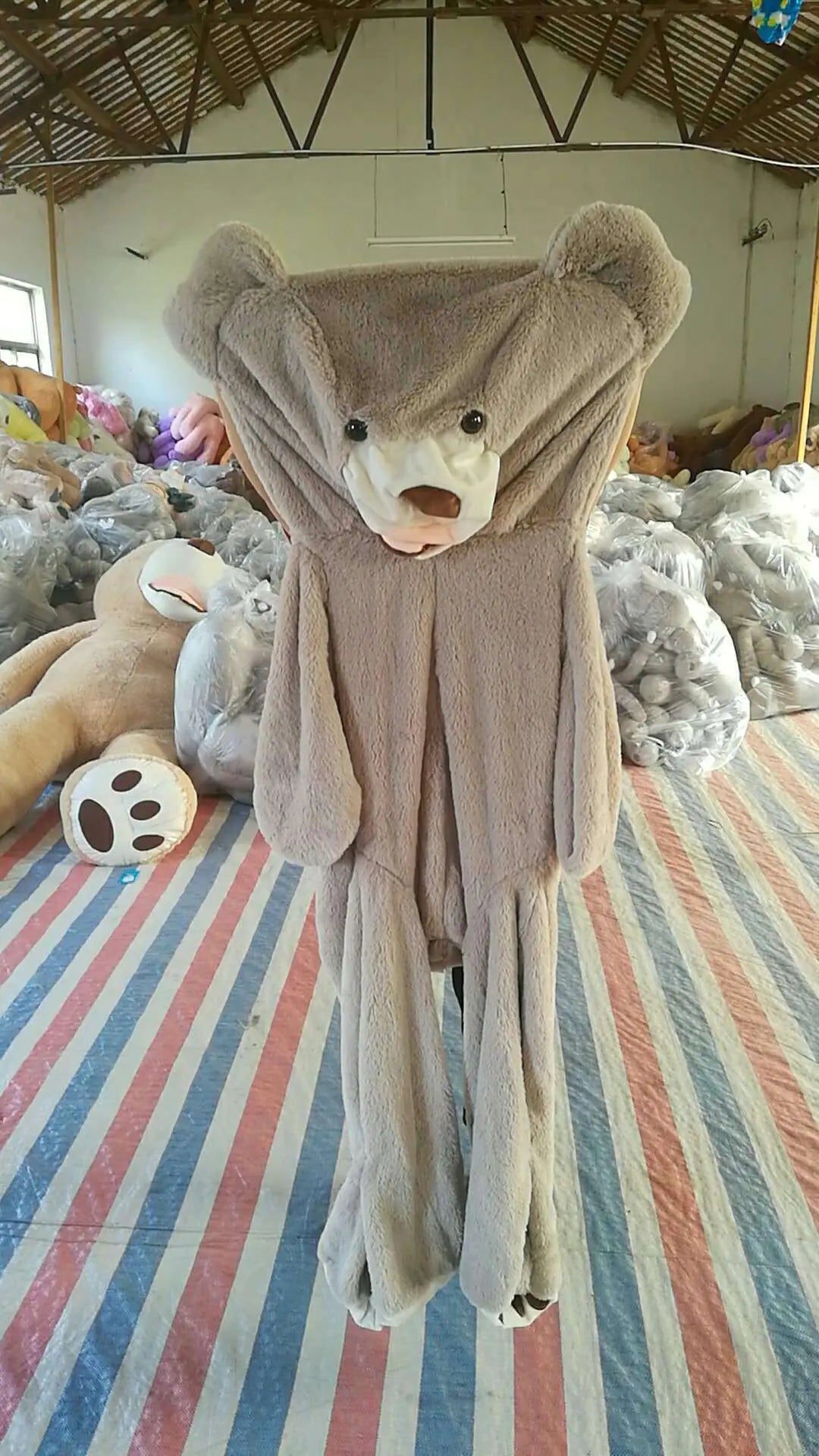 Giant Teddy Bear Plush Leather Shell