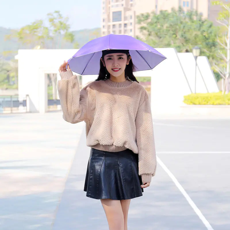 Double-Layer Waterproof Fishing Umbrella Hat for Outdoors