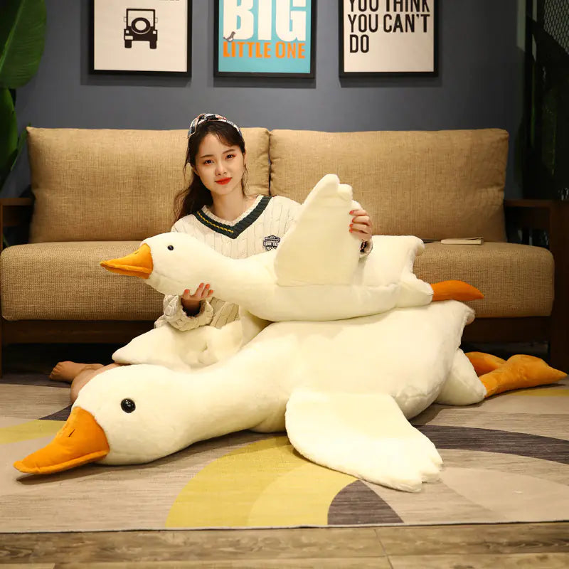 Juguete de peluche de pato gigante de 50 cm - Almohada suave y esponjosa