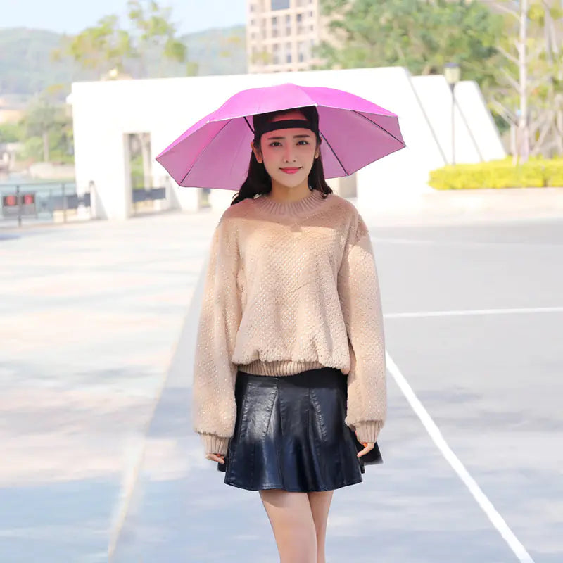 Double-Layer Waterproof Fishing Umbrella Hat for Outdoors