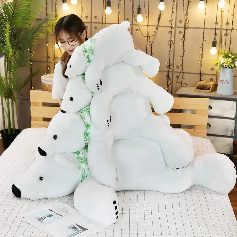Cute Plush Arctic Bear Toy and Pillow for Sleeping
