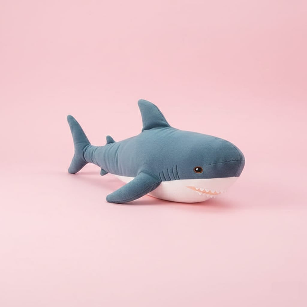 Peluche de tiburón grande, lindo y suave