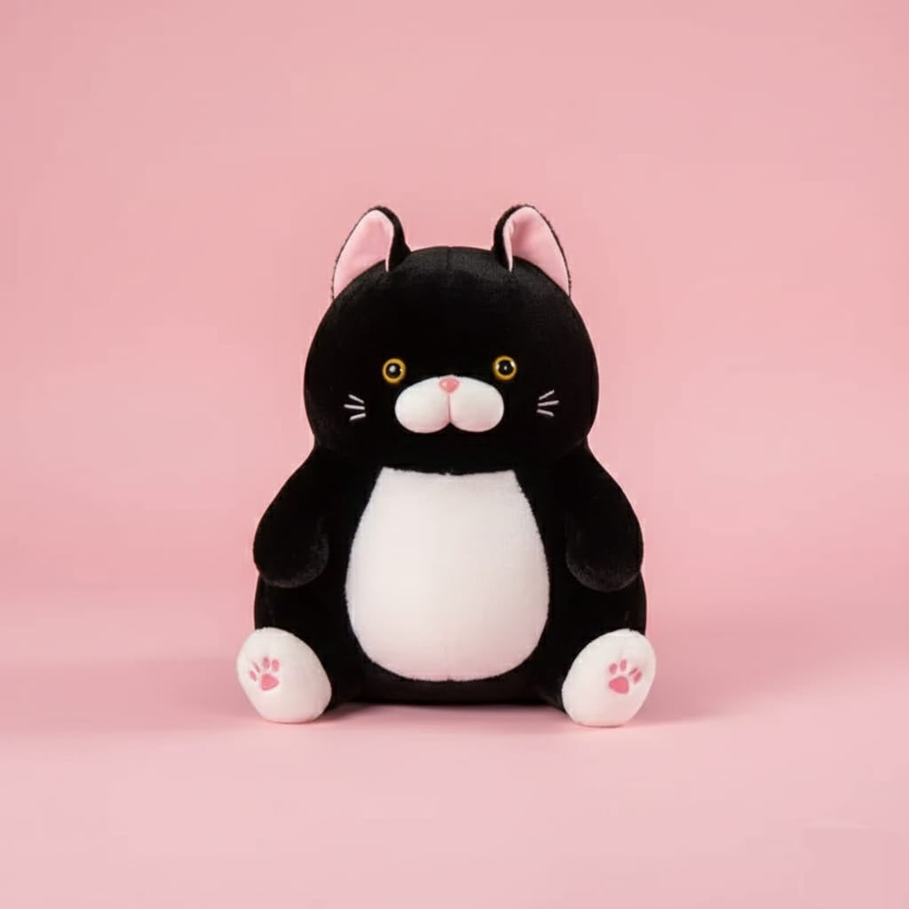 Plush Toy Cat - Fortune Cat with Mustache Design