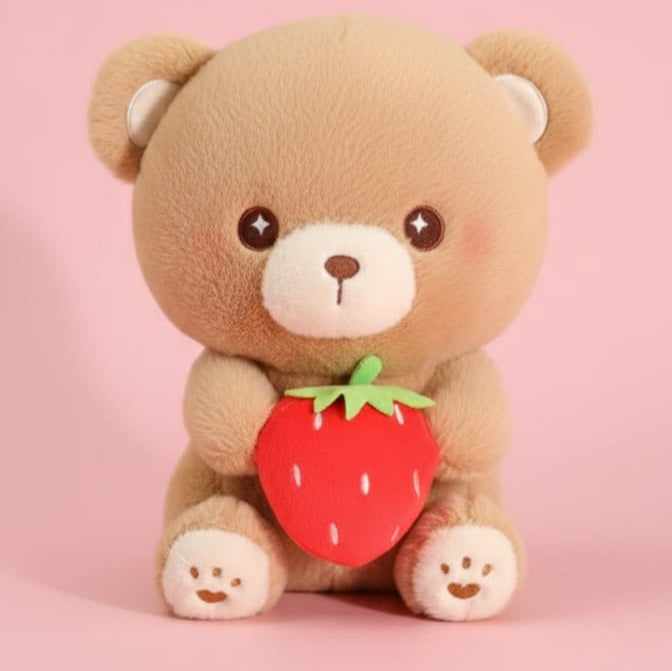 Strawberry Bear Plush Toy Pillow for Kids' Gifts