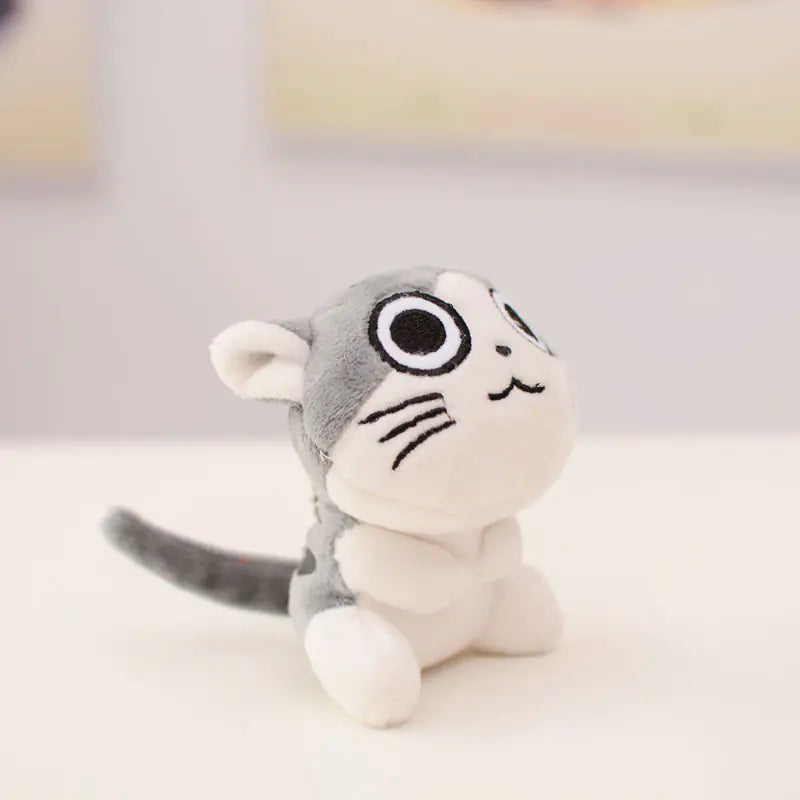 Plush Cat Keychain Doll for Girls (Cheese Cat Pendant)