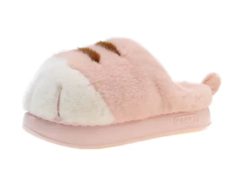 Pantuflas de felpa con forma de pata de gato  —  (par).