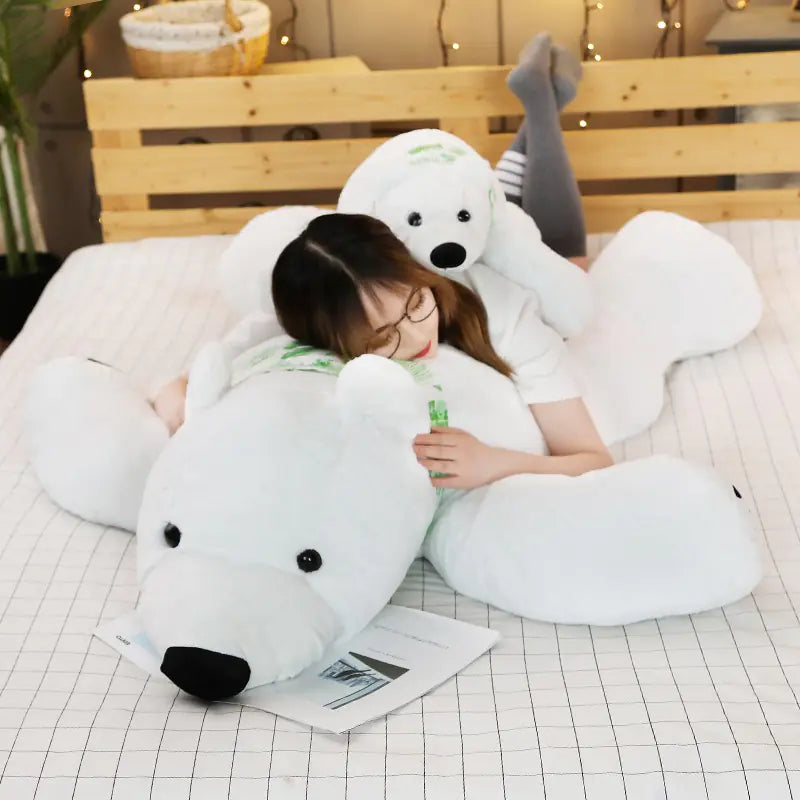 Cute Plush Arctic Bear Toy and Pillow for Sleeping